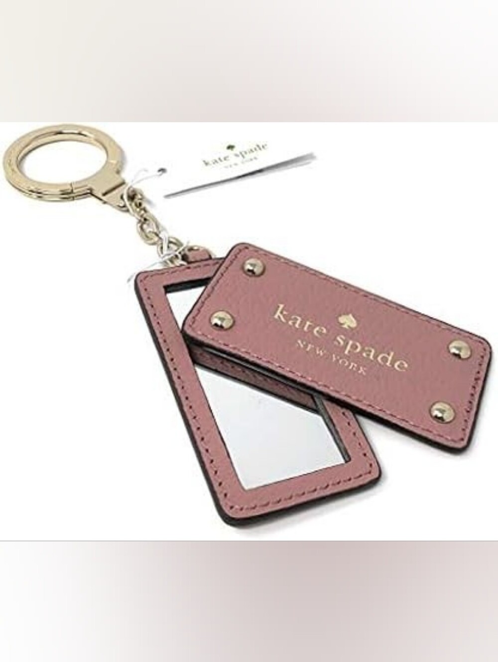 Kate Spade Pink Leather Mirror Keychain